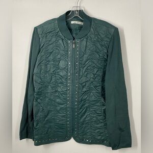 Women's PETER NYGARD Brown Leather Blazer Jacket Sweater Coat Size Xl